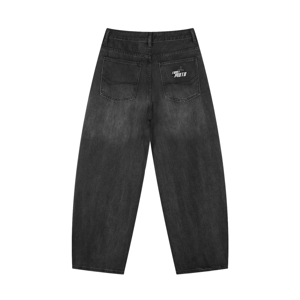 Frost Moto Black Baggy Jeans